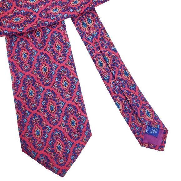 Lanvin Paris Tie 3 Inch Wide Deep Red Burgundy Silk NWOT Narrow - Picture 9 of 13